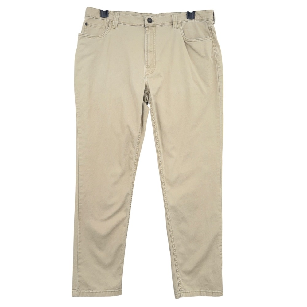 IZOD Saltwater Stretch Straight Pants Men 36x30 Cotton Elastane Tan